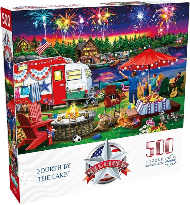 Buffalo Games - Nancy Wernersbach - Fourth by the Lake - 500 Piece Jigsaw Puzzle For Adults -Challenging Puzzle Perfect for Game Nights - Finished Size is 21.25 x 15.00