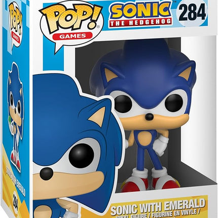 Funko Pop! Games: Sonic - Sonic with Emerald Collectible Toy, Blue