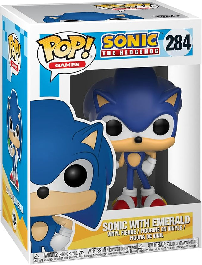 Funko Pop! Games: Sonic - Sonic with Emerald Collectible Toy, Blue