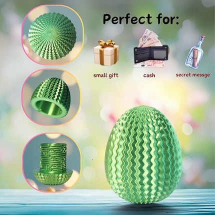 Egg-Shaped Maze Gift Box - Money Box for Cash Gifts, Puzzle Box for Boys & Girls, Easter Gift Box with Hidden Compartments, Easter Present for Birthdays & Special Occasions (Yellow-Green Gradient)