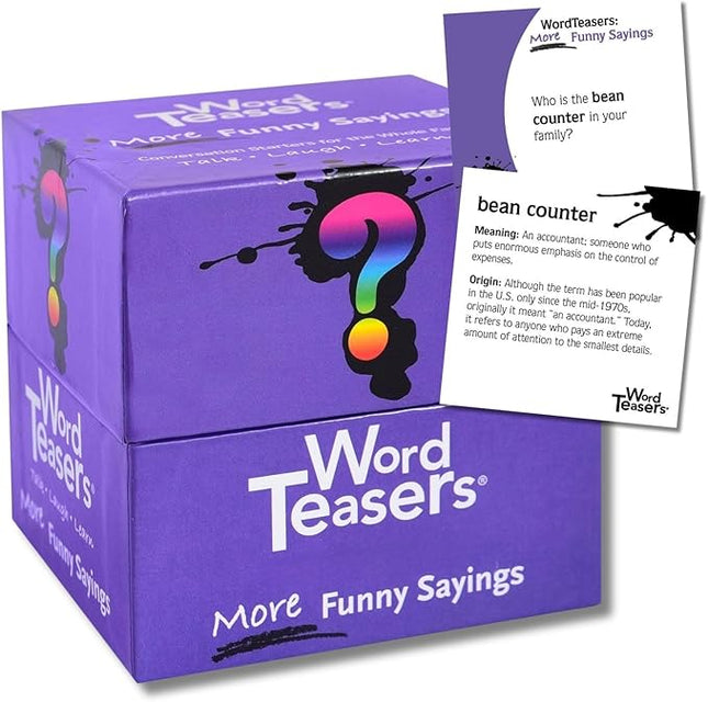 ? WORD TEASERS More Funny Sayings - Even More Funny Word Game & Conversation Starter for Kids, Teens & Adults - Idiom Game - Family Trivia Cards for Adults & Kids - 150 Conversation Cards for Families