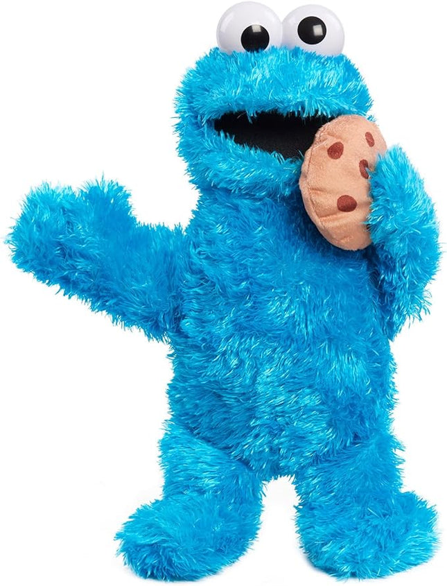 Just Play Sesame Street 13.5-inch Nom Nom Cookie Monster Plush with Sounds and Motion, Blue, Kids Toys for Ages