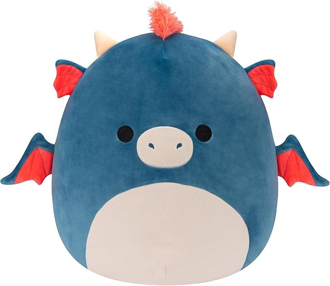 Squishmallows Original 14-Inch Carin Blue Dragon with Orange Mane - Large Ultrasoft Official Jazwares Plush