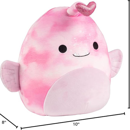 Squishmallow 10" Sy The Pink Angler Fish Plush Toy – Soft Stuffed Animal, Cute Ocean Sea Creature, Collectible Cuddle Buddy for Kids & Adults, Gift for Birthday, Holidays, or Collectors