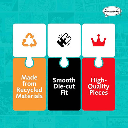 Re-Marks Vintage Atlas Puzzle, 1000-Piece Puzzle for All Ages, Fun Jigsaw Puzzle