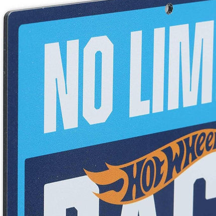 Hot Wheels No Limits Race Zone Metal Wall Decor - Fun Hot Wheels Sign for Kids' Bedroom or Garage