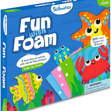 Skillmatics Foam Sticker Art Activity - Under The Ocean, Mess-Free Fun for Kids, 800+ 3D Foam Stickers, DIY Felt Craft Kits, Gifts for Girls & Boys Ages 3, 4, 5, 6, 7