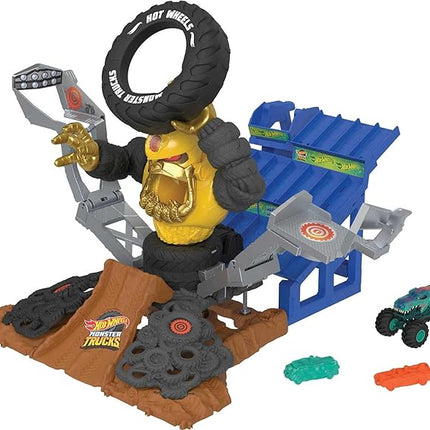 Hot Wheels Monster Trucks Arena Smashers Mega-Wrex vs. Crushzilla Takedown Playset with 1:64 Scale Mega-Wrex Toy Truck & 6 Crushable Cars