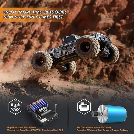 HAIBOXING 1/12 Scale Brushless RC Cars 903A, 4X4 Off-Road RC Monster Truck with Fast Remote Control of 55KM/H Top Speed, Hobby Grade RTR RC Vehicles All Terrain for Adults, Boys