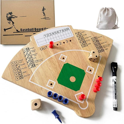 Baseball Board Game, Oak Made Leisure Game for Sport Battle Table Game for Family Party Holiday Coffee Travel Time Gameboard