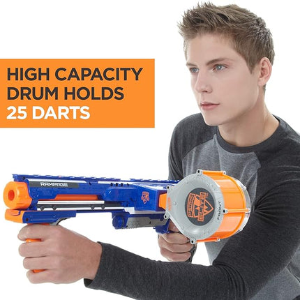 NERF Rampage N-Strike Elite Toy Blaster with 25 Dart Drum Slam Fire for Kids, Teens, & Adults (Amazon Exclusive)