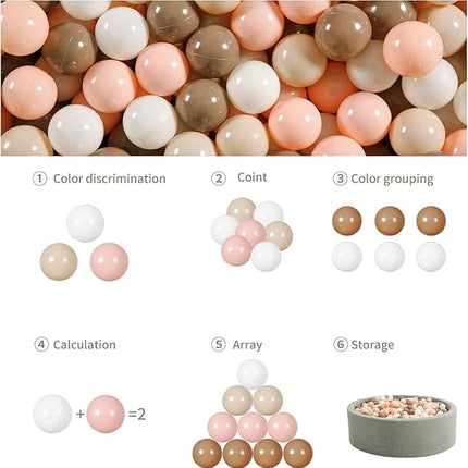GOGOSO Ball Pit Balls for Toddlers Kids Plastic Balls for Ball-Pit Playpen Pool Baby Play Pastel BPA-Free Non Toxic Play Pastel Crush Proof Bal 50 100 200 500 1000 Count