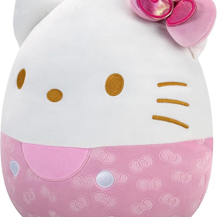 Squishmallows Original Sanrio 14-Inch 50th Anniversary Pink Embossed Hello Kitty – Official Jazwares Plush (Large)