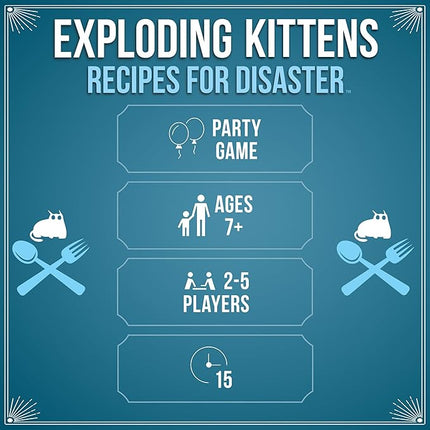 Exploding Kittens Recipes for Disaster 2-5 Players - Ages 7+ - Party & Family Card Game for Kids & Adults