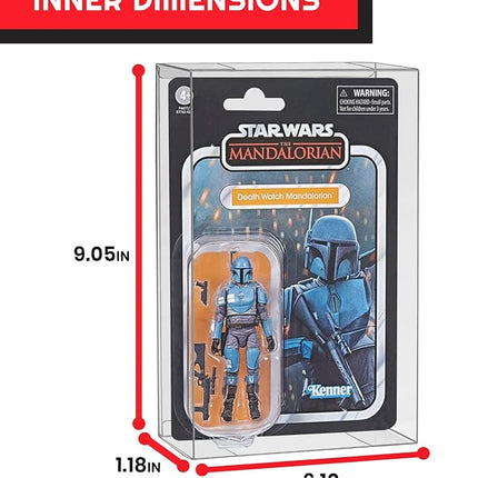 EVORETRO Action Figure Protective Display Case for 3.75 inches Star Wars, Marvel Legends & GI Joe Carded Toy Figurine - 10 Pack - Clear Thick PET Plastic Case Protector - Shallow, 30MM