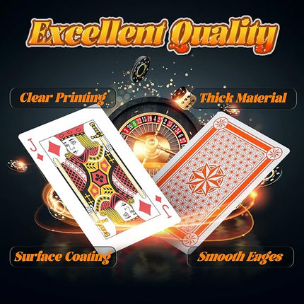 SeptCity Jumbo Playing Cards, Super Big Giant Game Theme Full Deck Huge Poker Oversize Decorations of Magic Party (1 Pack) (4 Times)