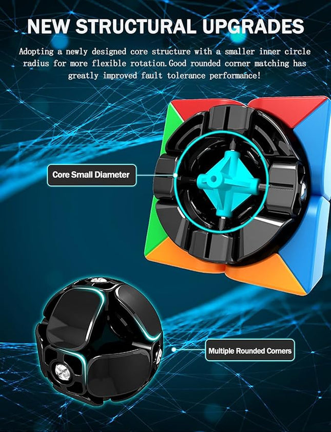 CFMOUR Speed Cube 2x2 3x3 Set - Moyu Meilong 2C+3C Stickerless Magic Cubes Bundle | Fast, Smooth and Durable Puzzle Cube Brain Toy Games for Kids&Adults