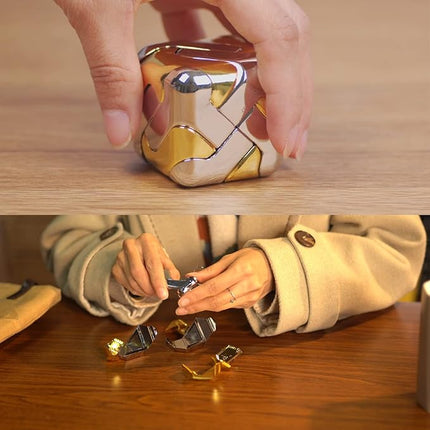 Metal-Puzzles Brain-Teaser 3D-Toys: Fidget-Toys Cool-Gadgets-Stuff Square-Cube-Box Puzzle-Toy ADHD Tools Stress Relief Gift for Kid Children Teen Adult Office Home School Christmas