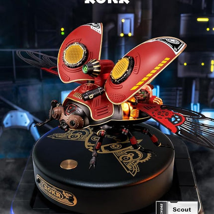 ROKR 3D Metal Model Kits for Adults Scout Beetle - 147PCS 3D Metal Puzzle Electric Mechanical Plastic Building Kit Hobby Kit Gift for Adults