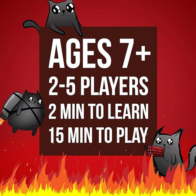 Exploding Kittens Original Edition in Collectible Tin - Fun & Hilarious Card Game for Kids and Adults, Ideal for Party Family Game Night and Party, 56 Cards Included
