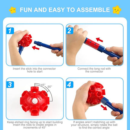 SpringFlower Fort Building Kit for Kids,STEM Construction Toys, Educational Gift for 3 4 5 6 7 8 9 10 11 12 Years Old Boys and Girls,Ultimate Creative Set for Indoor & Outdoors Activity,100 Pcs