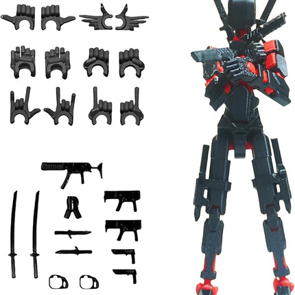 Pre-Assembly 3D Printed 5.54'' Stick 13 Action Figure, Multi-Jointed Tian13, Articulated T13 Desktop Decoration,12 in 1 d13 Accessories Best Birthday Festival Gift