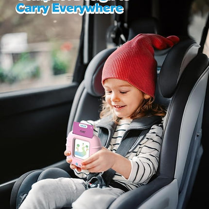 Talking Flash Cards for Toddlers 1 2 3 4 Year Olds, Montessori Language Learning with 224 Words, Pocket Speech Therapy and Autism Playthings, Children's Sensory Educational Device, Pink