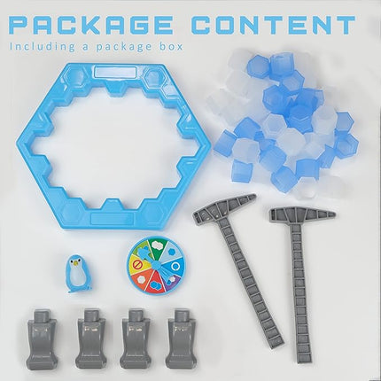 Save Penguin Break Ice Frozen Game for Kids, Meroqeel Protect The Iceberg Penguins Trap on Ice Icebreaker Board Games Toy for Adults Family Childrens Kid Ages 4-8 with Replacement Cubes and Hammer