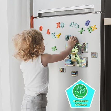 Magnetic Blocks Building Toy,Ritastar 25pcs Mine Stacking Magnet Build Cubes Cartoon Pattern World,STEM Sensory Construction Toys for Kids Gift,Educational Jigsaw Puzzle Set with 3D Zoo Animal Designs