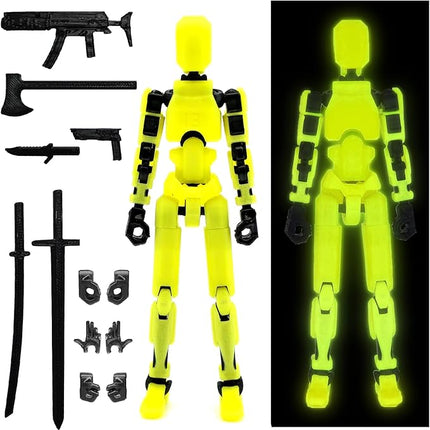 Assembly Completed T13 Action Figure, Titan 13 3D Printed Action Figure, Lucky 13 Assembled Dummy 13 Glow in The Dark