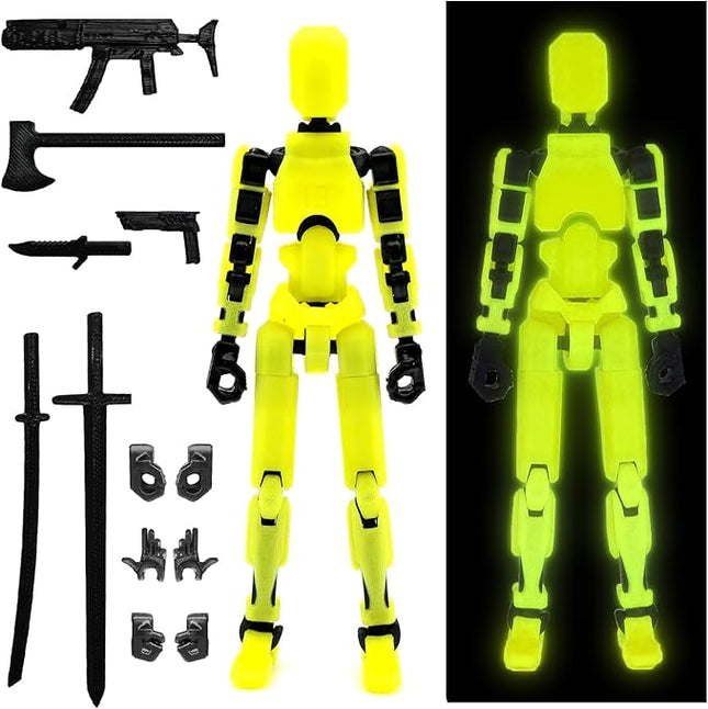 Assembly Completed T13 Action Figure, Titan 13 3D Printed Action Figure, Lucky 13 Assembled Dummy 13 Glow in The Dark