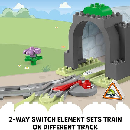 LEGO DUPLO Town Train Tunnel and Tracks Expansion Set - 10 Extra Pieces of Train Tracks - Preschool and Toddler Train Set, Ages 2+ - Building Toy for Boys and Girls - 10425