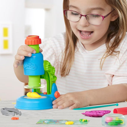 Play-Doh Light & Look Microscope for Kids, Electronic Preschool Toys for Girls & Boys, 9 Accessories & 5 Colors, Back to School Gifts, Ages 3+