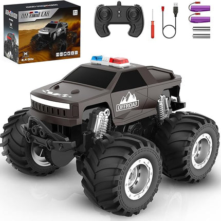 Remote Control Car for Boys 4-7, All Terrain Upright Walking Remote Control Truck, 1:24 Off-Road Pick-up RC Cars with 360°Spins, Light, Rechargeable RC Truck for Boys 8-12 Christmas Birthday Gift