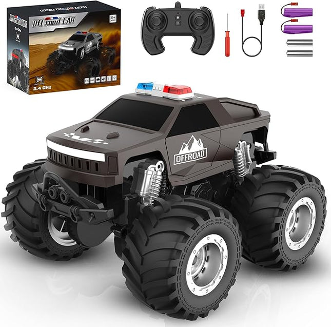 Remote Control Car for Boys 4-7, All Terrain Upright Walking Remote Control Truck, 1:24 Off-Road Pick-up RC Cars with 360°Spins, Light, Rechargeable RC Truck for Boys 8-12 Christmas Birthday Gift