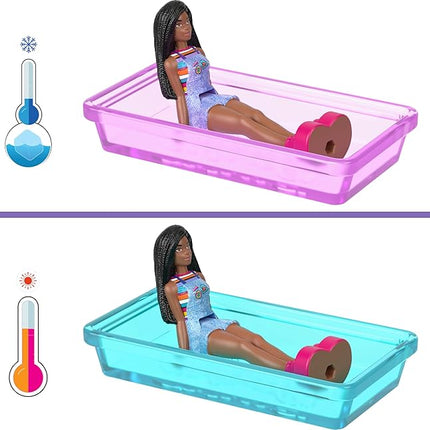 Barbie Mini BarbieLand 4-Pack Doll & Toy Vehicle Set with 4 1 1/2-inch Dolls & 4 Iconic Toy Vehicles with Color-Change Surprise