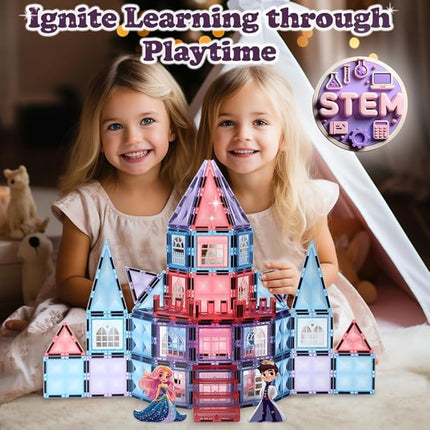 Frozen Magnetic Tiles 3 Year Old Girl Gifts 5 Year Old 4 Year Old Girl Birthday Gifts Princess Toys Magnet Tiles Building Blocks Castle Age 3 4 5 6 7 8