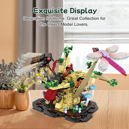Toy Building Set, The Insect Flowers Collection 6 in 1 Model Kit Bricks Set, Creative Insects Building Block Sets, Hobbies Christmas Birthday Gift for Nature Lovers Adult Kids Boys Girls 8+