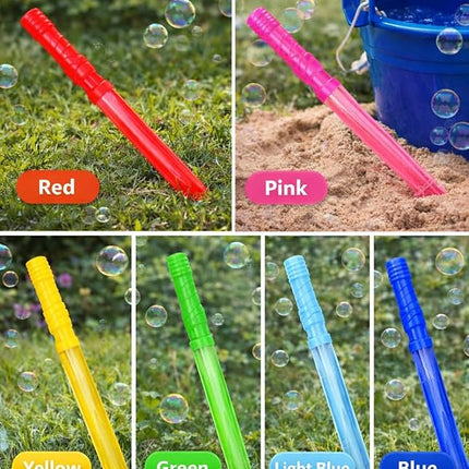 oojami 30 Pack Big Bubble Wands - 14 inches Assortment of Colors Ideal for Party Favors Birthday School Easter Graduation, Bubble Theme Party Value Pack