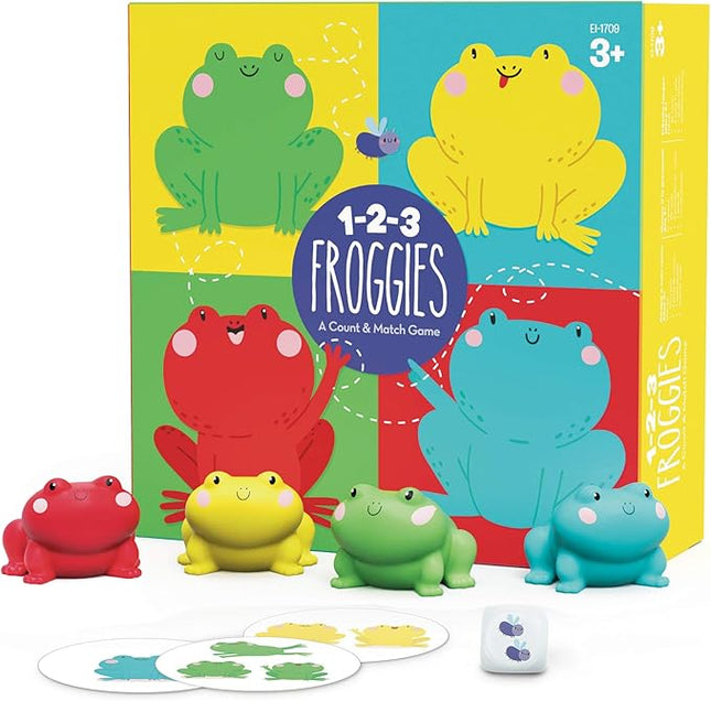 Educational Insights 1-2-3 Froggies Counting & Color Matching Game for Preschoolers and Toddler, For 2-4 Players, Fun Family Board Game for Kids Ages 3+