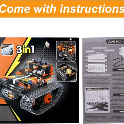 BIRANCO. STEM Remote Control Building Kit 3 in 1 RC Tracked Racer/Tank/Robot Engineering Toys, Science Construction Play Set, Toy Car Christmas for Boys & Girls Age 8-12 (392pcs)
