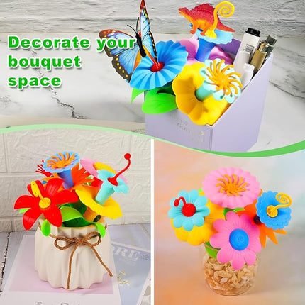 Toys Gifts for Toddlers Boys Girls Age 3 4 5 6,167 PCS Dinosaur Flower Garden Building Blocks,STEM Fine Motor Skill Stacking Games,Christmas First 1st Birthday Gifts for Preschool Kids 3+ Years Old