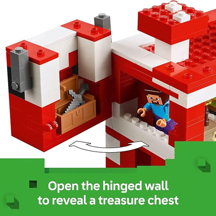 LEGO Minecraft The Mooshroom House Toy Figures and Playset - Building Minecraft Toy for Kids, Boys and Girls, Ages 8+ - with Steve and Other Figures for Pretend Play - Gift Idea for Birthdays - 21270