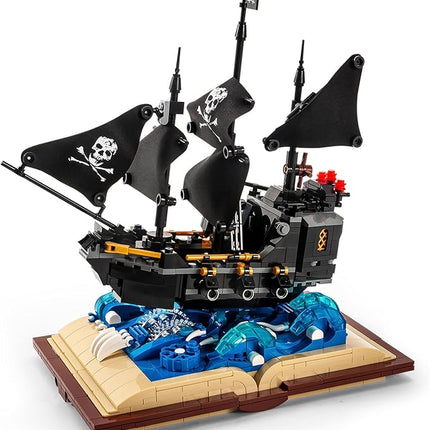 Black Pearl Ship Grimoire Book Building Blocks Toy Set,Gift for Adults and Kids (919pcs)