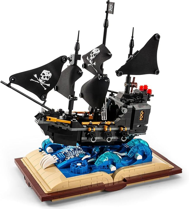 Black Pearl Ship Grimoire Book Building Blocks Toy Set,Gift for Adults and Kids (919pcs)