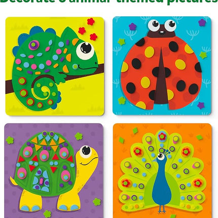 Skillmatics Foam Sticker Art Activity - Animals, Mess-Free Fun for Kids, 800+ 3D Foam Stickers, DIY Felt Craft Kits, Gifts for Boys & Girls Ages 3, 4, 5, 6, 7