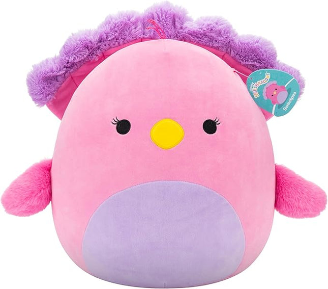 Squishmallows Original 14in Sweetpea The Pink and Purple Peacock – Official Jazwares Plush (Large)