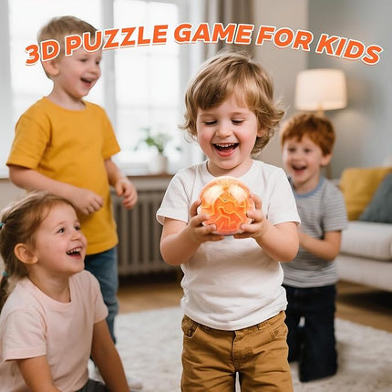 Amaze 3D Memory Sequential Maze Ball Puzzle Toy Gifts for Kids Adults - Challenges Game Lover Tiny Balls Brain Teasers Game (Orange)