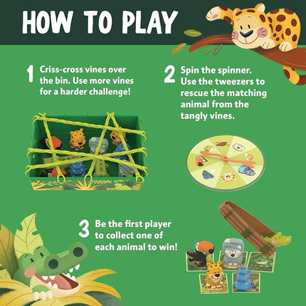 Educational Insights Jungle Rescue - Cute Preschool Board Games for Kids, Toddler Fine Motor Skills, Animal Matching Games for Toddlers 3-5, 2-Players, Boys and Girls Ages 3+