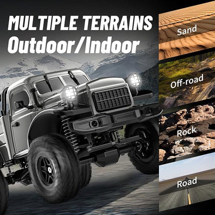 RC Pickup Truck, C8813 Dodge Pickup, 1:18 Scale All Terrain Remote Control Crawler, 2.4 GHz 4WD Off-Road Rock Car with Alloy Frame, Shock Absorber, 45°Climbing Gifts for Teens Beginners